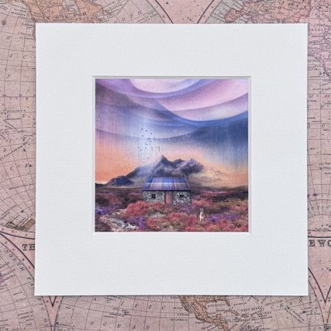 Cuillin bothy mounted print - Made in Scotland
